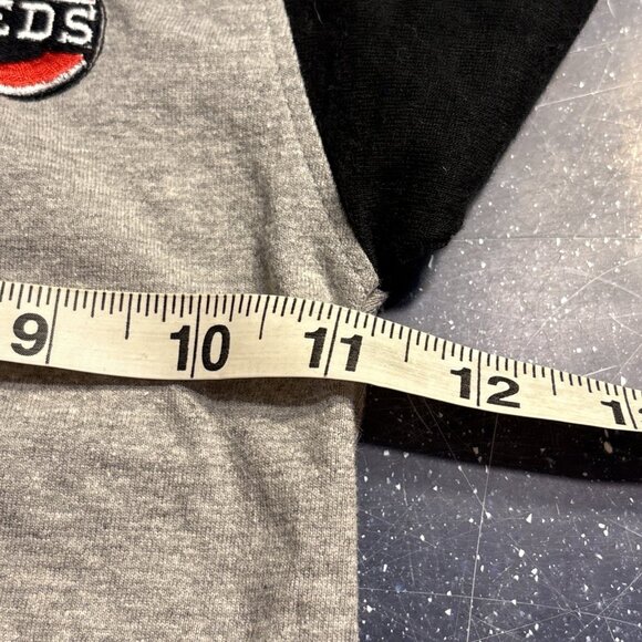 Cincinnati Reds Shirt 24 Months Girls Ruffle Embroidered Collar Gray Black Sleev - Picture 9 of 10